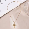 A new cross-border copper-plated real gold cross necklace accessory from Europe and America, a simple pendant, and a versatile Southeast Asian trend set with zircon Specification image